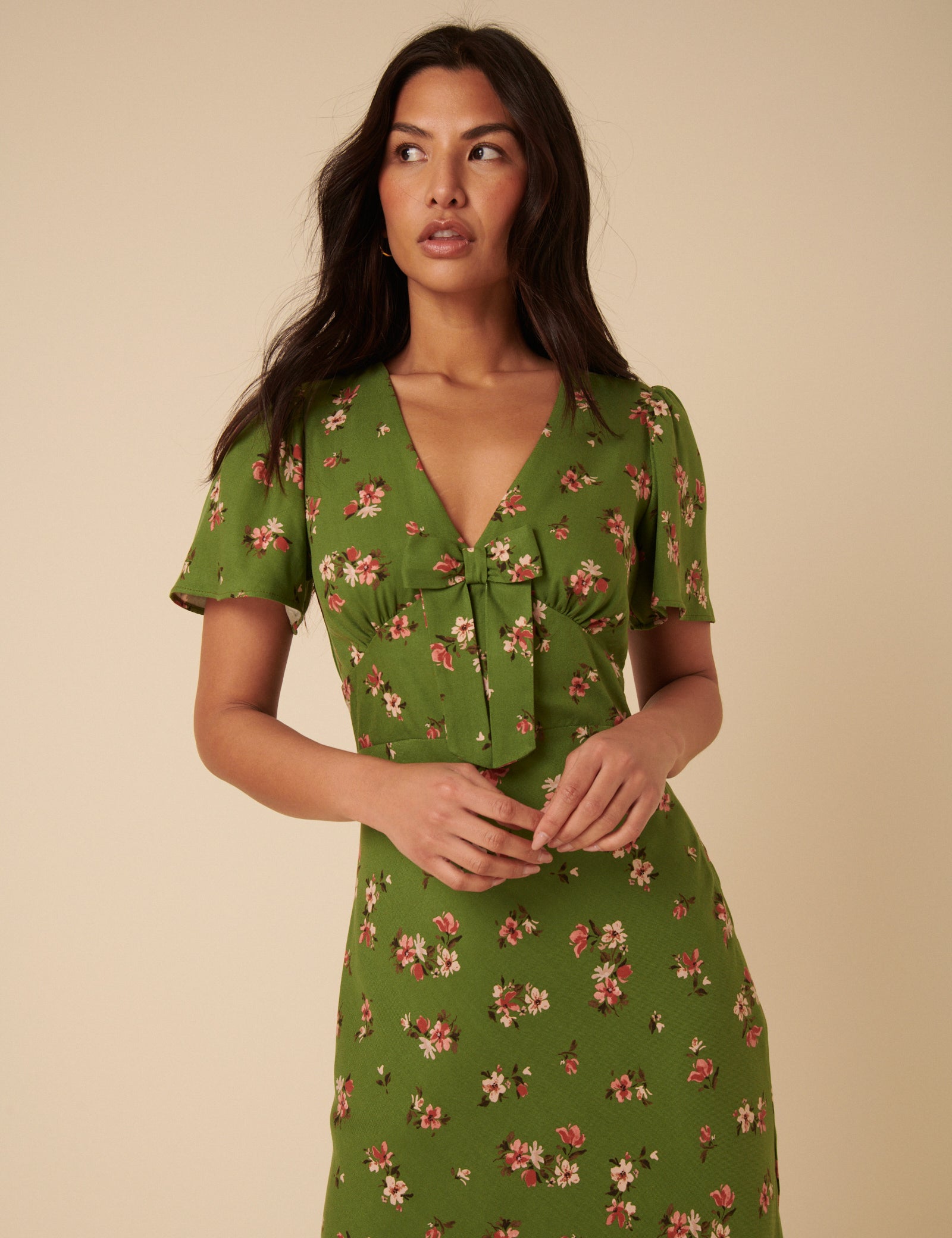 Green Floral Ella Mini Dress